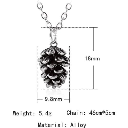 Fashion Simple Chain Necklace For Women Girl Pine Nut Plant Specimen Pendant Metal Choker Acorn Pinecone Jewelry Accessories
