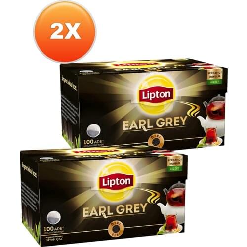 WONDERFUL DRINK Lipton Earl Gray Teapot Tea Bag 100 x 3,2 gr -Set of 2 FREE SHİPPİNG