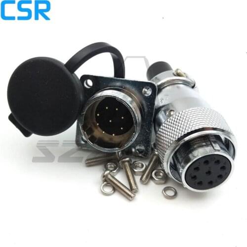 WF20 series 9 pin Waterproof Connector Male Socket and Female Plug Equipment power panel mount connector, screw fixing, ip67