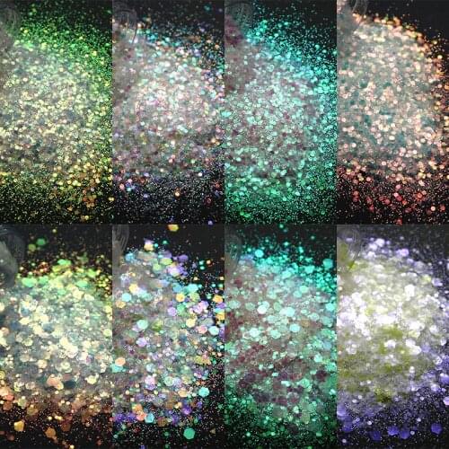 1 Box Nail Art Glitter Sequins AB Colorful Mixed Hexagon Sequins Sparkly Flakes Rhinestone Sandy Powder Dust Manicure Decoration