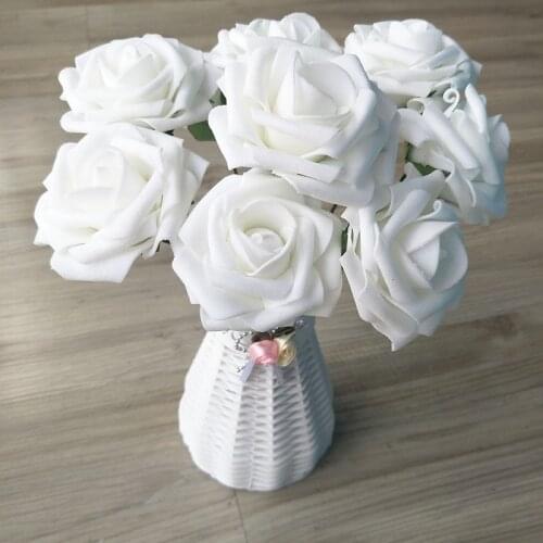 10 pcs 8 cm diameter Artificial Flowers rose heads Wedding decoration Bride Bouquet PE Foam Home Decor Rose Flowers