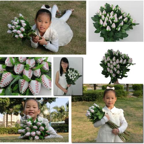 2019 Baseball Rose Long Stem - Baseball Themed Gifts - Sports Roses Flower