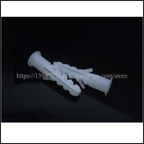 250PCS PE expand plug EN-12 screw 6*50mm roundness Plastic expansion pipe dowel rubber plug plastic pipe column expansion screw