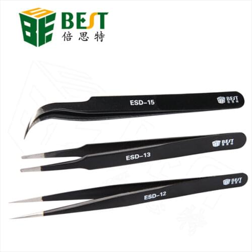 3pcs/lot Stainless Steel Anti-static Tweezers Set for Electronic Cell Phone Repair Tools Kit