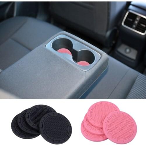 4PCS Anti-Slip Mat Car Universal Diamond Honeycomb Water Coaster Creative Cute Storage Mat Car Anti-slip Mat Interior Accessorie