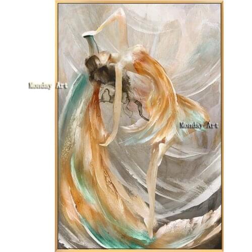 Abstract Art Dancing Girl Beautiful Bright Canvas Painting Fashion Poster For Living Room Background Wall Home Decor Wall Art