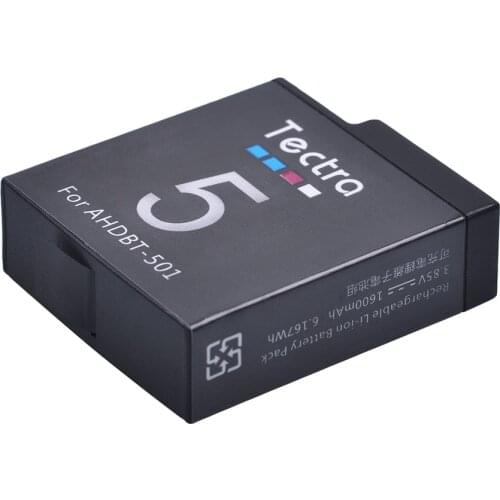 1PCS 1600mAh AHDBT-501 AHDBT501 Battery for GoPro Hero 5 Hero 6 Hero 7 GoPro Camera Gopro Hero5 4K Camera
