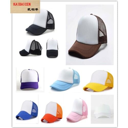 5pcs/Lot Fashion DIY OEM Sublimation Blank Adult Cotton Mesh Cap hat For Heat Transfer Press Machine Caps