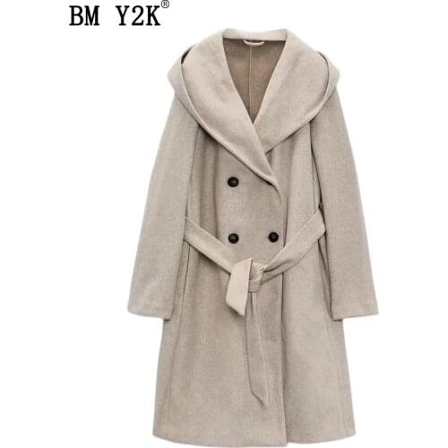 BM Y2K Women's Coats With A Belt