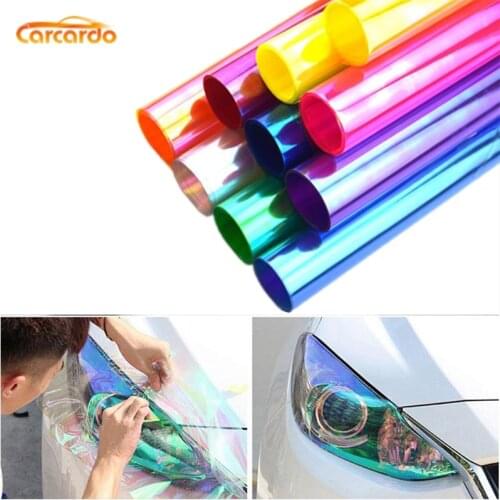 Carcardo 30CMx200CM Color Change Car Headlight Taillight Tint Car Sticker Vinyl Wrap Chameleon Car Light Lamp Car Warp Sticker
