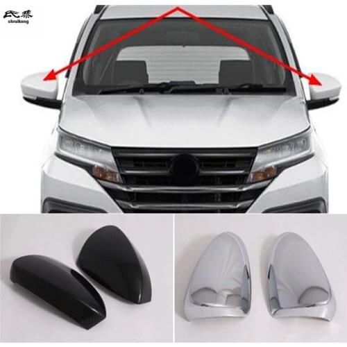 2pcs/lot ABS carbon fiber grain Rear view mirror decoration cover for 2018 2019 Toyota RUSH car accessories