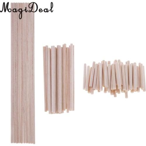 10/20/50pcs Balsa Wood Stick Unfinished Woodcraft Round Wooden Stick Dowel Rod for Model Woodworking Craft Materials