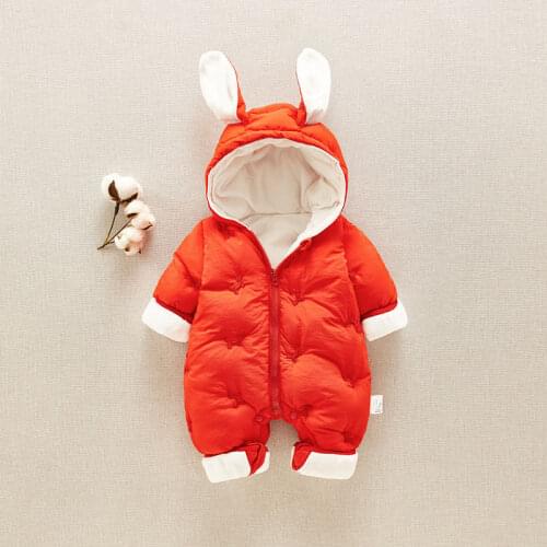 Baby Winter Outing Clothes Thicken Outer Clothes Winter Clothes Warm Padded Rompers Rompers Newborn Baby Jumpsuits