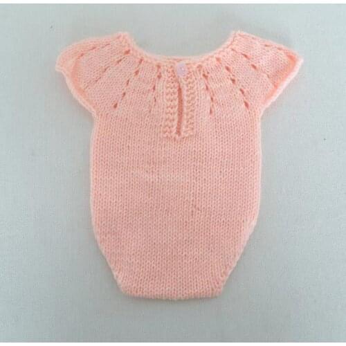 Baby Girl Photography Romper Soft Orange Newborn Girls Romper Knitted Newborn Romper Crochet Baby Overalls Photo Prop