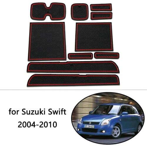 For Suzuki Swift ZD11S ZC31S 2004~2010 Rubber Anti-slip Mat Door Groove Cup Pad Phone Cushion Gate Coaster Rug Car Accessories