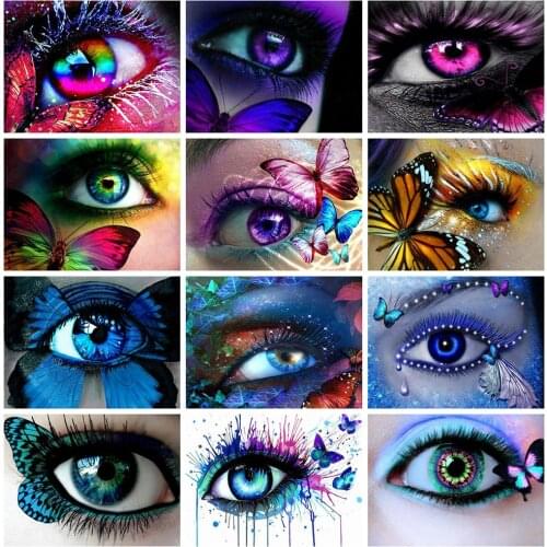 HUACAN 5D DIY Diamond Painting New Butterfly Diamond Embroidery Cross Stitch Eye Rhinestones Mosaic Sale Wall Art