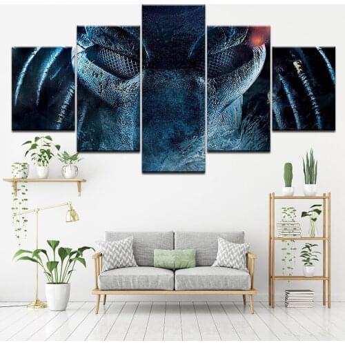Canvas Painting Popular Alien Artwork 5 Pieces Wall Art Painting Modular Wallpapers Poster Print for living room Home Decor