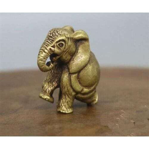 Chinese Pure Brass Elephant Small Statue