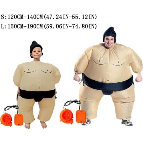 Sumo Wrestler Costume Inflatable Suit Blow Up Outfit Cosplay Party Dress for Kid and Adult