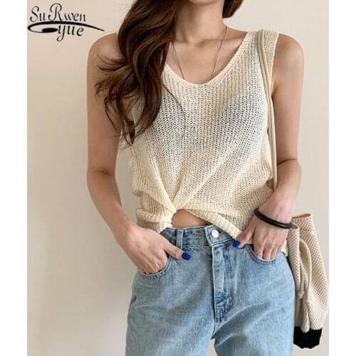 Summer Tank Fashion Solid Color Womens Shirt Backless Tank Cotton Womens Blouse Crop Top Summer Clothes for Women 13681