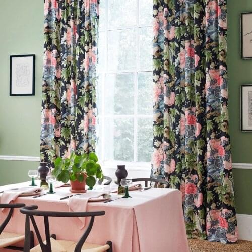 Study Room Living Room European Pastoral Style Printing Fashionable and Fresh Curtains for Living Dining Room Bedroom