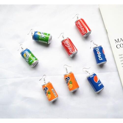Fashion Funny Resin Drop Earrings for Women Creative Cute Beverage Cans Bottle Dangle Earring Personality Party Jewelry Gift