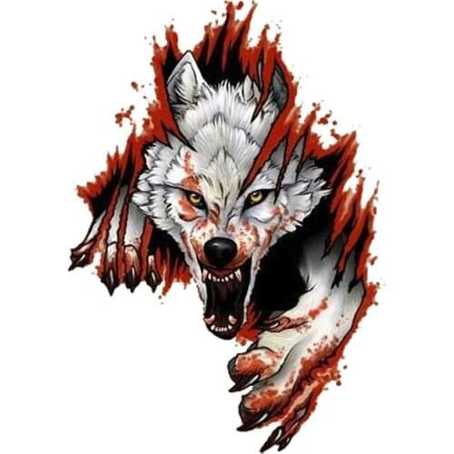 PLAY COOL Funny Angry Wolves Car Sticker Automobiles Motorcycle Exterior Accessories PVC Decals FOR Bmw Audi Vw Honda Lada Vw