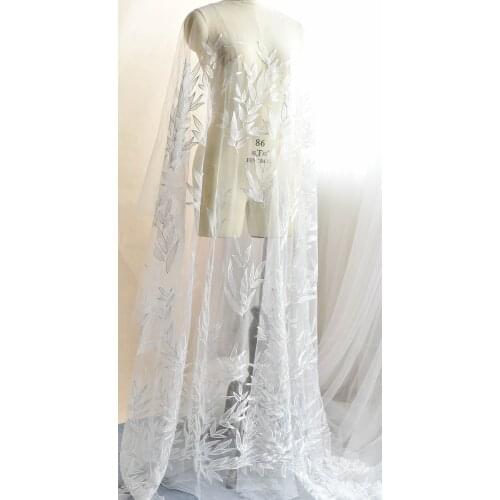 New Leaf shape Ivory 5 yards special fabric lace embroidery DIY for dress