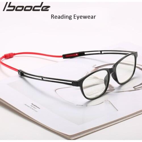 Iboode Magnetic Foldable Reading Glasses Men Women anti blue Light Reading Glasses Presbyopic Adjustable Glasses +1.0 to +4.0