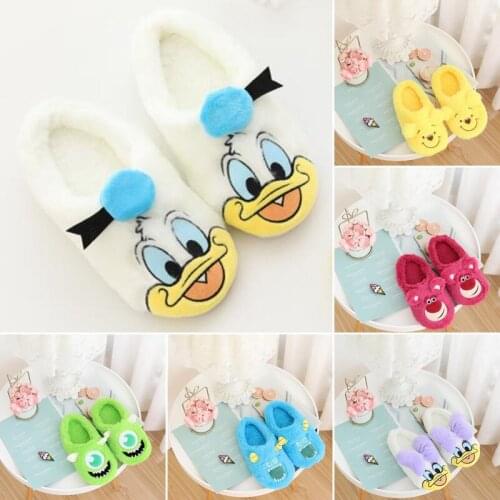 Disney Toy Story Donald Daisy Plush Slippers Anime Cartoon Products Cosplay Accessories Plush Slippers Winter Warm Women Gifts