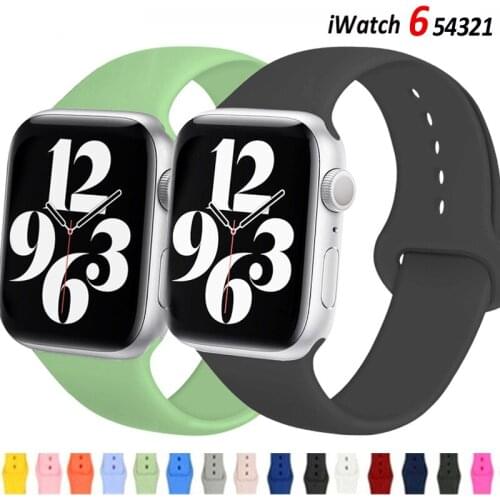 Soft Silicone Band for Apple Watch 6 Series SE 6 5 4 3 2 44MM 40MM Rubber Watchband Black Unity Strap for iWatch 6/4/5 42MM 38MM