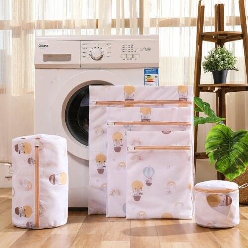 6 Sizes Printing Foldable Laundry Bag Net Washing Maching Bags Travel Storage Organizer Mesh Dirty Laundry Bag for Bra Underwear