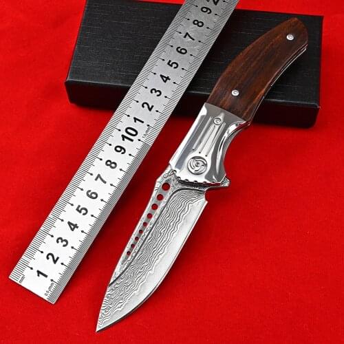 VG10 Damascus Folding Knife Outdoor Pocket EDC Knives Hunting Camping Survival Knife Military Self Defense Weapons