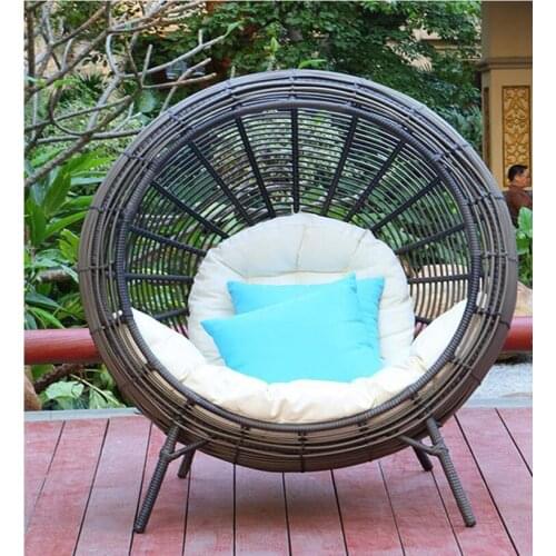 Leisure Rattan Chair for Balcony Courtyard Hotel Club Living Room Indoor Outdoor Single Lounge Chair bed Diameter 100cm