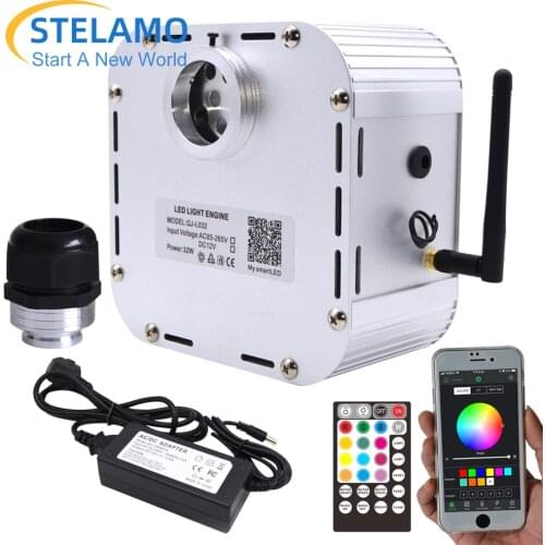 LED Fiber Optic Lights Engine 32W RGB Twinkle Effect RF Controller and APP Controller