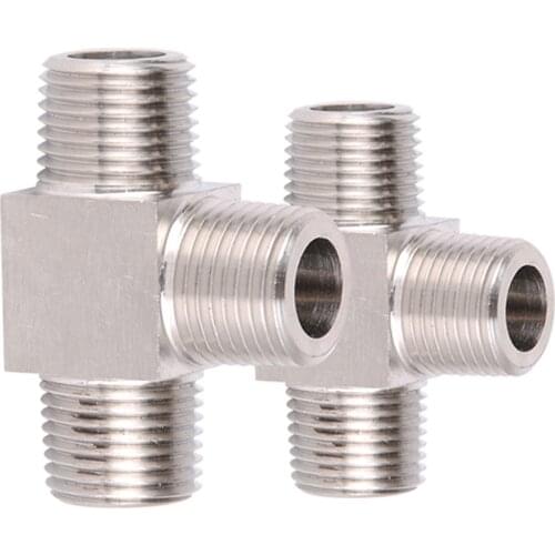 1/8" 1/4" 3/8" 1/2" 3/4" BSPT Male Equal Tee 3 Way Coupler 304 Stainless Steel Pipe Fitting Connector Water Gas Propane