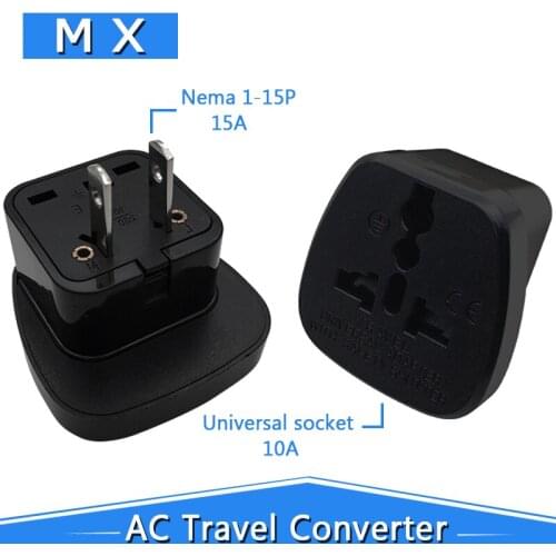Universal Black White United States Canada Japan AC Power Adapter AU EU UK to US Travel Adapter Plug Converter