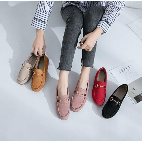 Spring/summer 2021 new Korean round head flat shoes female mother shoes bean shoes nurse shoes pregnant women shoes