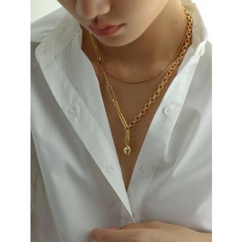 Timeless Wonder Brass Detachable Ball Chains Necklace Women Jewelry Punk Designer Ins Trendy Hiphop Set Party Ins Fancy Emo 5481