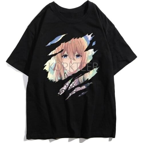 Violet Evergarden Cattleya Baudelaire Kawaii T-Shirt Women Men Harajuku Cute Graphic Aesthetic Streetwear T-shirt Top Tee Unisex