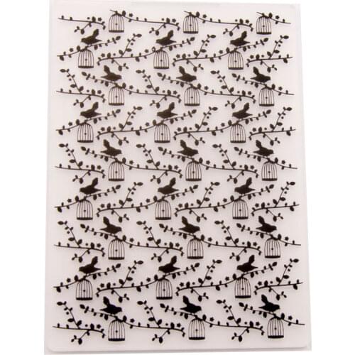 10.5x14.8 Bird Branch Leaves Birdcage Embossing Folders Plastic Bump Scrapbooking DIY Template Photo Album Card Make