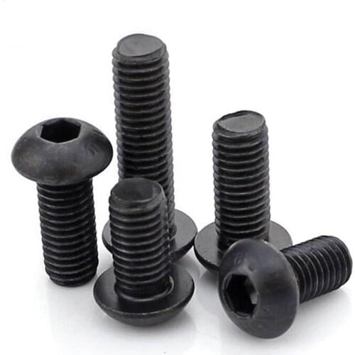 10pcs/lot M5 M6 M8 10.9 class black ISO7380 Carbon steel button head hexagon socket screws