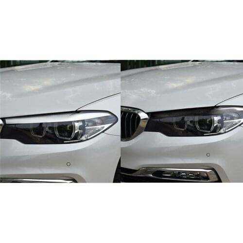2Pcs CarbonFiber Headlights Eyebrows Eyelids Stickers For BMW G38 540Li G30 5 Series Accessories Car Sticker Interior Decoration