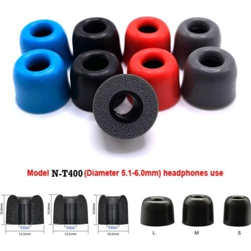 20 pcs/10pair Memory foam tips Ear Pads N-T400 4.9mm (L M S) Noise Isolating Comfortable for in-ear earphone foam eartips