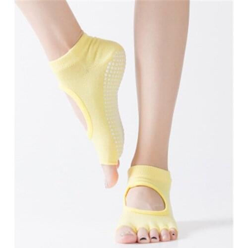 2020 Breathable High Elastic Soft Non-slip Ladies Backless Open Toe Yoga Sports Socks Quickly Wicking Quick-drying Yoga Socks