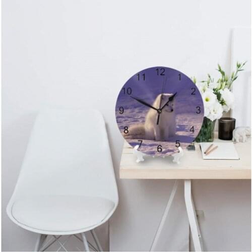 Wolf 25CM Big Wall-Clock Decorative Numeral Digital Dial Mute Silent Non-Ticking Battery Operated Clocks for Childrens Bedroom