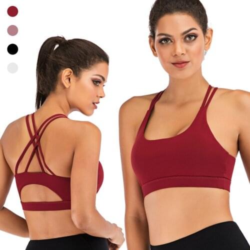 Yoga Bras Sexy Brassiere Sport Woman Fitness Straps Tops Quick dry Shockproof Bra Top Active Wear Seamless Gym Clothes