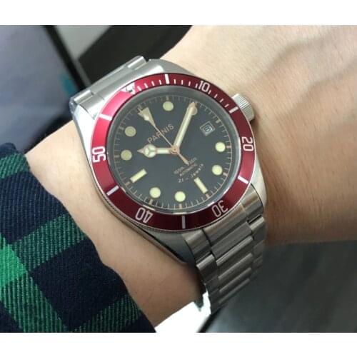 41mm Parnis Sapphire Crystal Japanese 21 jewels Automatic Self-Wind Movement Mechanical watches 10Bar Luminous Mens watches Q89