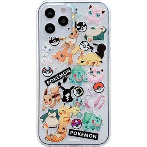 Pokemon Pikachu Case for IPhone X XS XR XSMAX 11 12 Pro Max 12 Mini 7 8 6 6S Plus Silica Gel Back Cover Mobile Phone Accessories