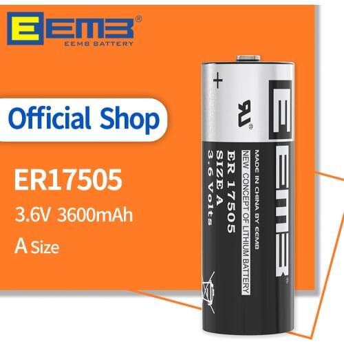 EEMB er17505 3.6V a size lithium battery 3600mAh high capacity Li-ion SOCl2 battery non-rechargeable manufacturer